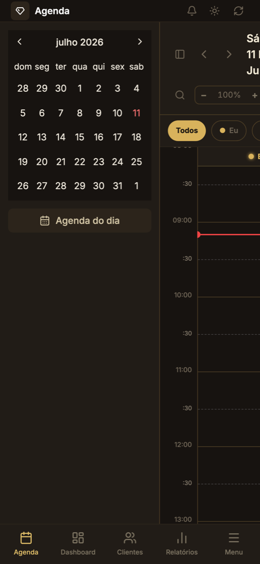 Agenda do dia no celular